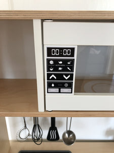 KOMPLET SÆT KLISTERMÆRKER TIL IKEA DUKTIG LEGEKØKKEN (med firkantet opvaskemaskine klistermærke)